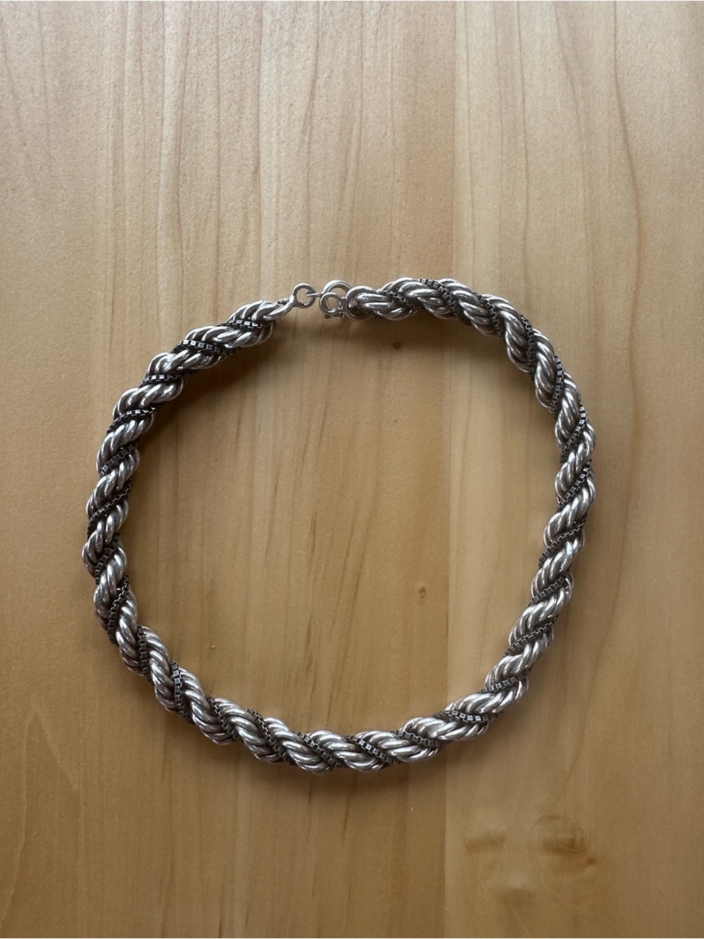 VTG European Sterling Silver Twisted Chocker Necklace